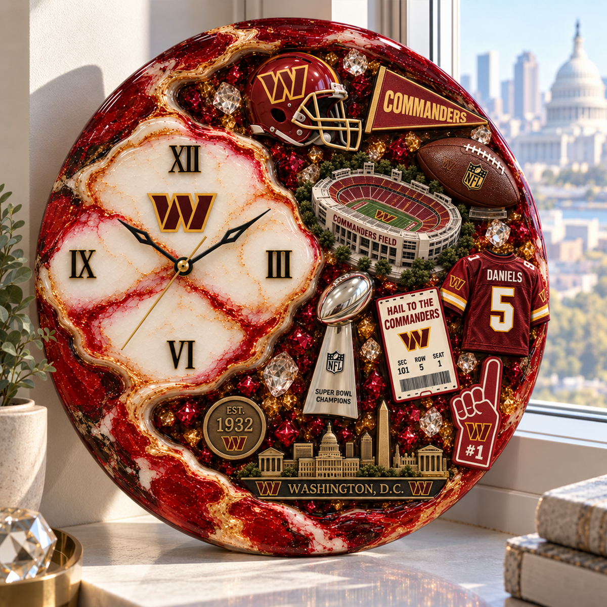Premium NFL WAS Statement 3D Wall Clock