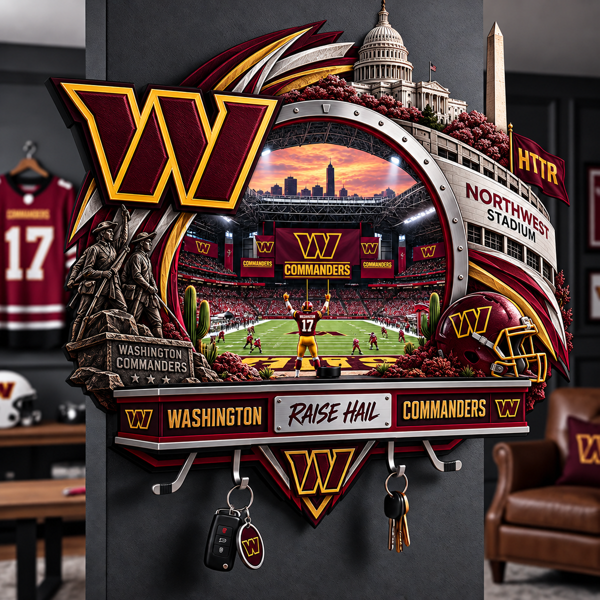 Premium NFL WC Wall-Mounted Key Holder