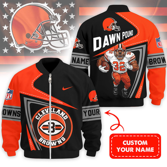Premium NFL X CLE Game Day 3D Bomber Jacket NDT TDT