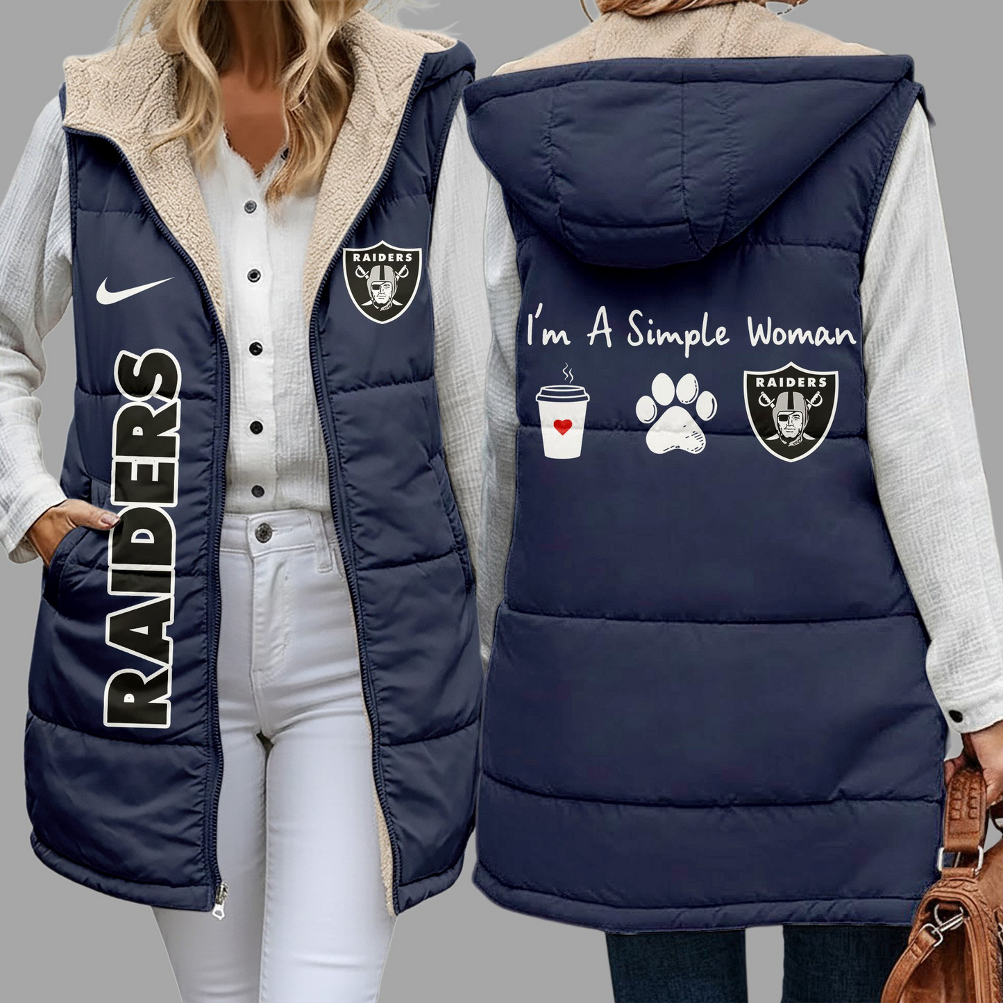 Premium NFL X RAI Simple Girl Quilted Vest NDT NHM 3010