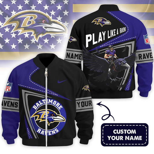 Premium NFL X RAVE Game Day 3D Bomber Jacket NDT TDT