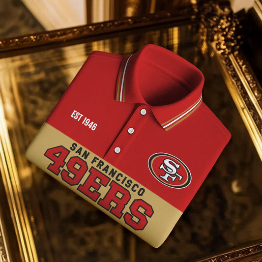 Premium NFL X SF Classic Long sleeve Polo Shirt NDT NHM