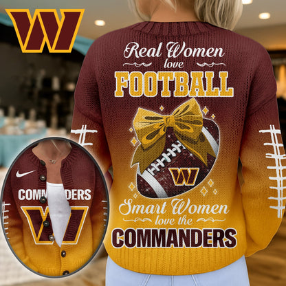 Premium NFL X WAS Smart Woman Love Football Cozy Split Knit Cardigan NDT NHM