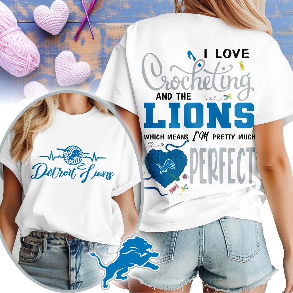 Premium NFL x DET Crochet Fan 3D Shirt NDT NHM 2810