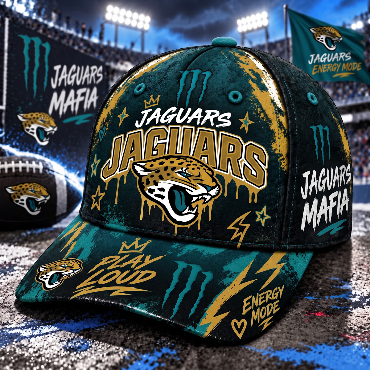 Premium NFL x JJ Monster Energy – Neon Street Racing Cap