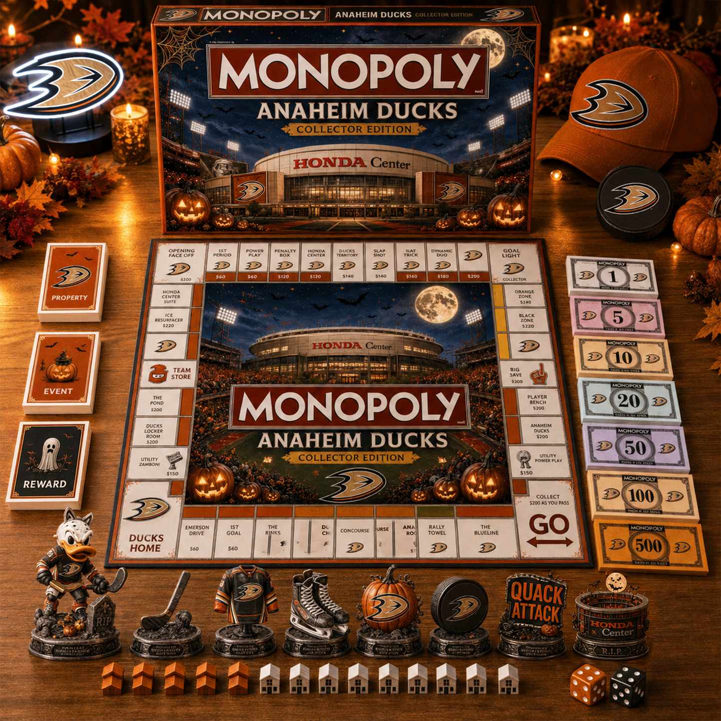 Premium NHL AC Halloween Stadium Monopoly Collector’s Edition Board Game V10