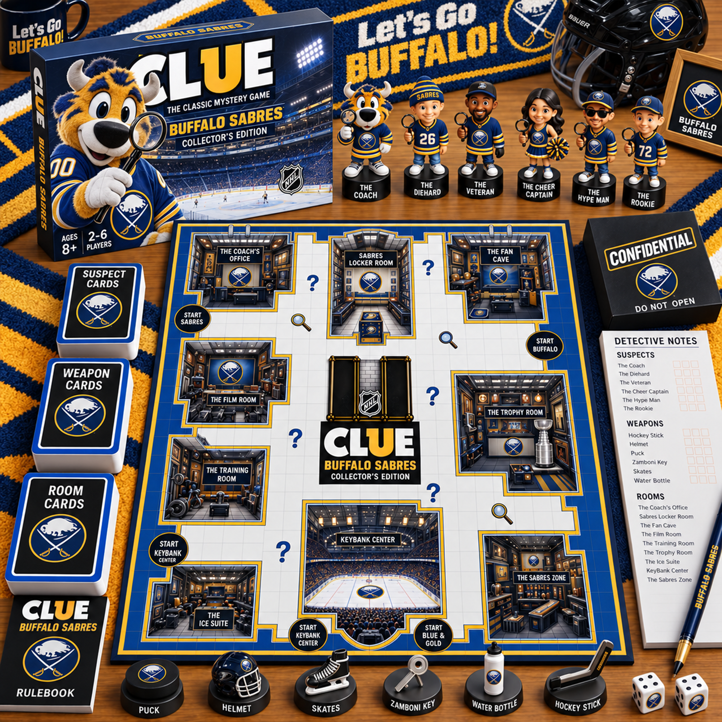 Premium NHL BUF Clue Collector’s Edition Board Game