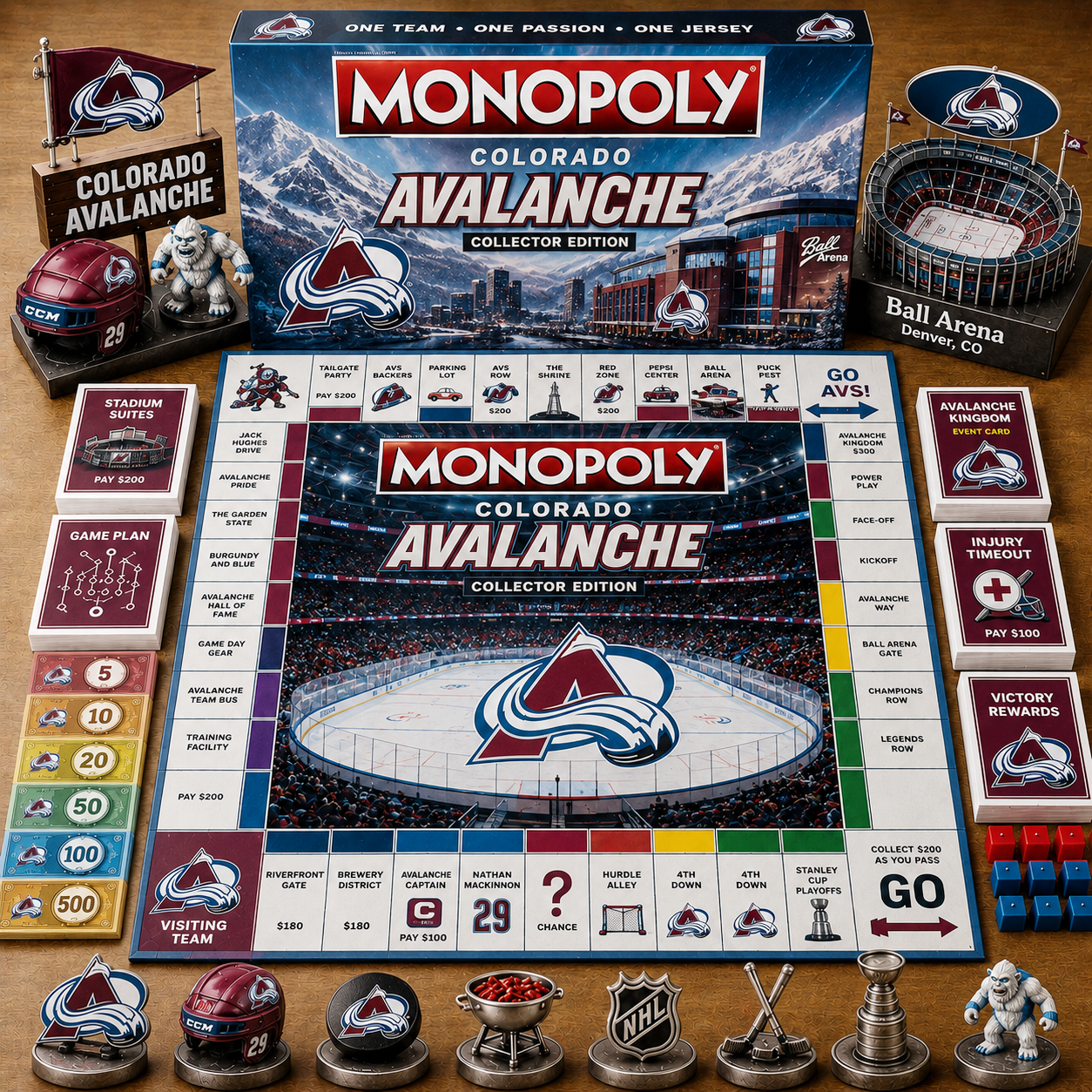 Premium NHL CA Game Night Monopoly Collector Edition Board Game V5