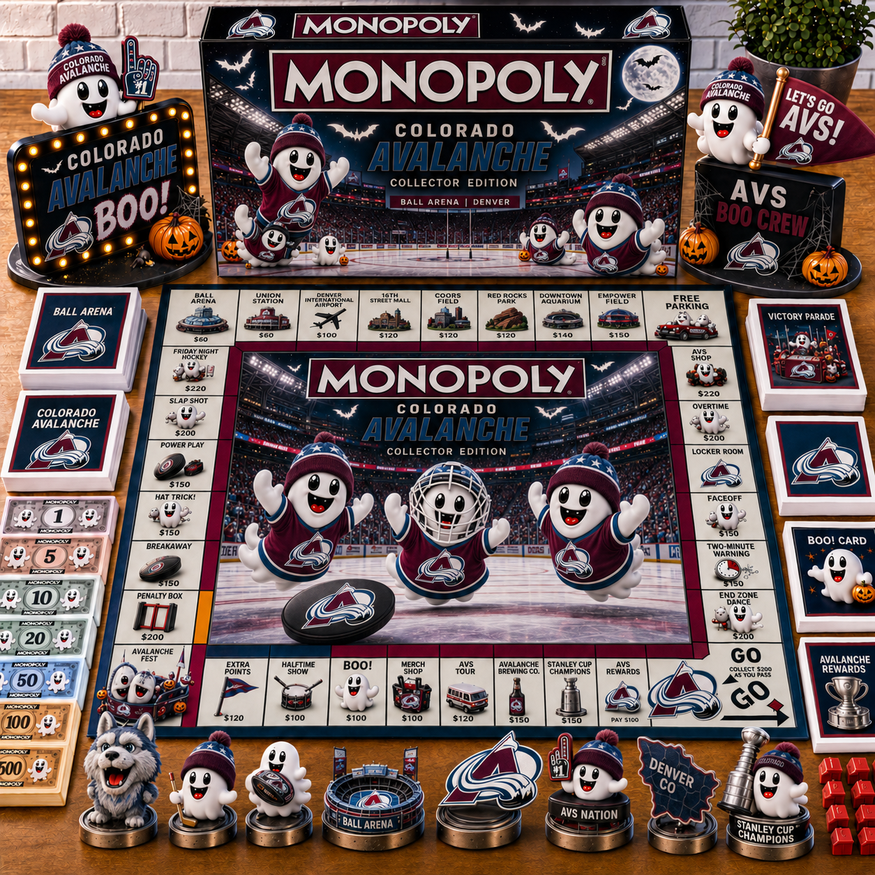 Premium NHL CA Halloween Ghost Monopoly Collector’s Edition Board Game V6