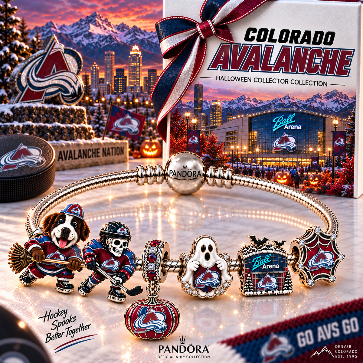 Premium NHL CA Halloween Gold Charm Bracelet Set V4