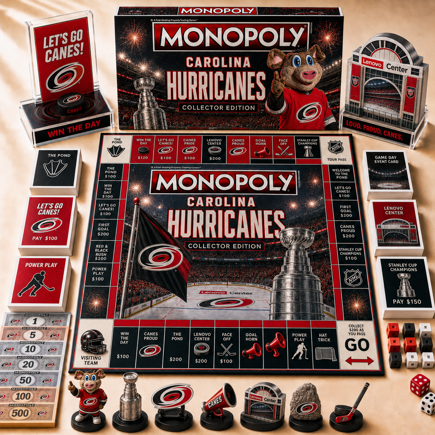 Premium NHL CAR Hall of Fame Monopoly Collector’s Edition Board Game V12