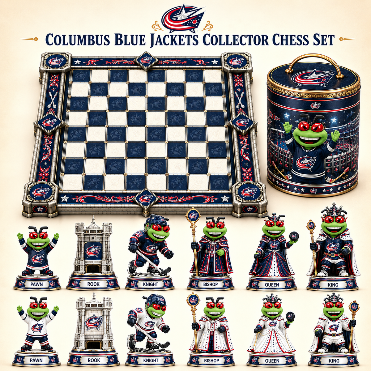 Premium NHL CBJ Collector Chess Set