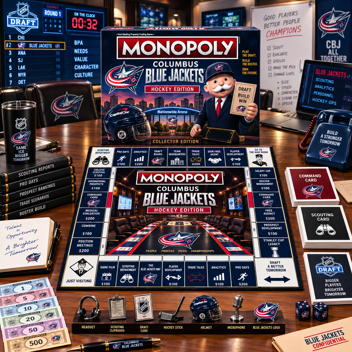 Premium NHL CBJ War Room Collector’s Edition Board Game V14