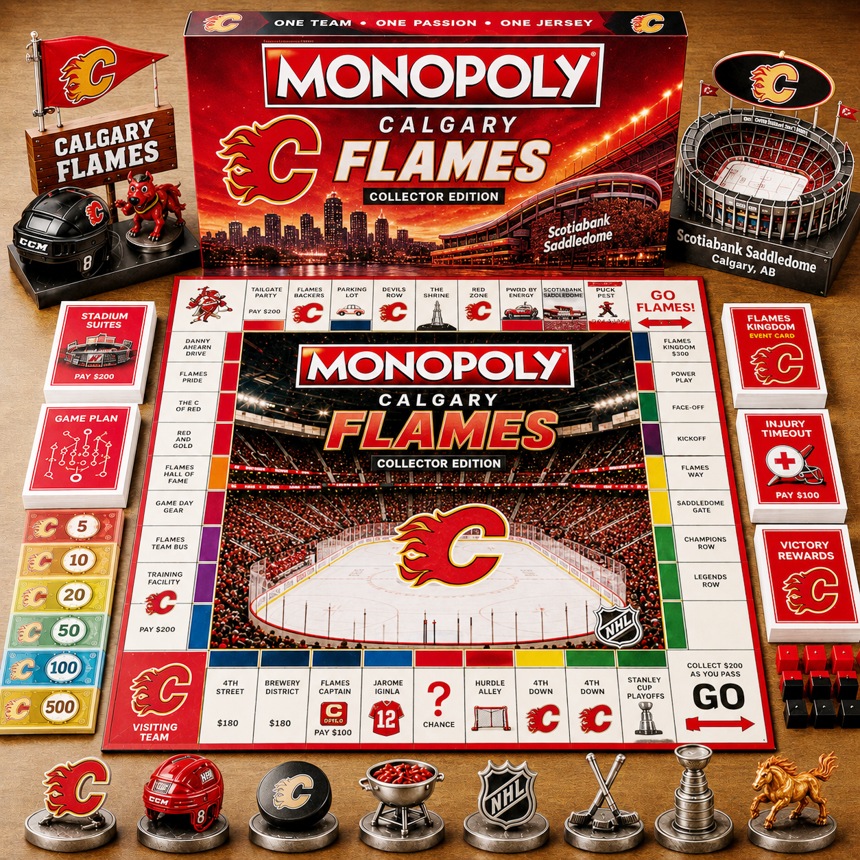 Premium NHL CF Game Night Monopoly Collector Edition Board Game V5