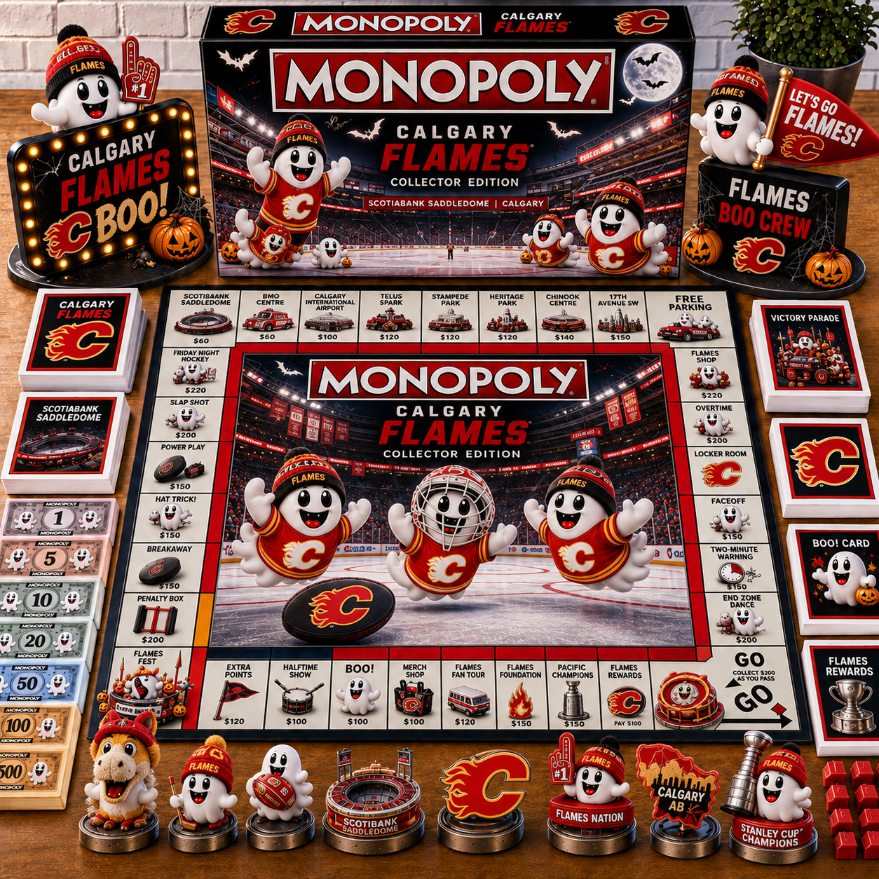 Premium NHL CF Halloween Ghost Monopoly Collector’s Edition Board Game V6