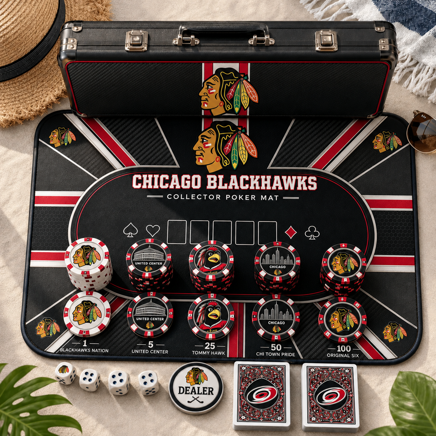 Premium NHL CHI Luxury Collector Poker Set