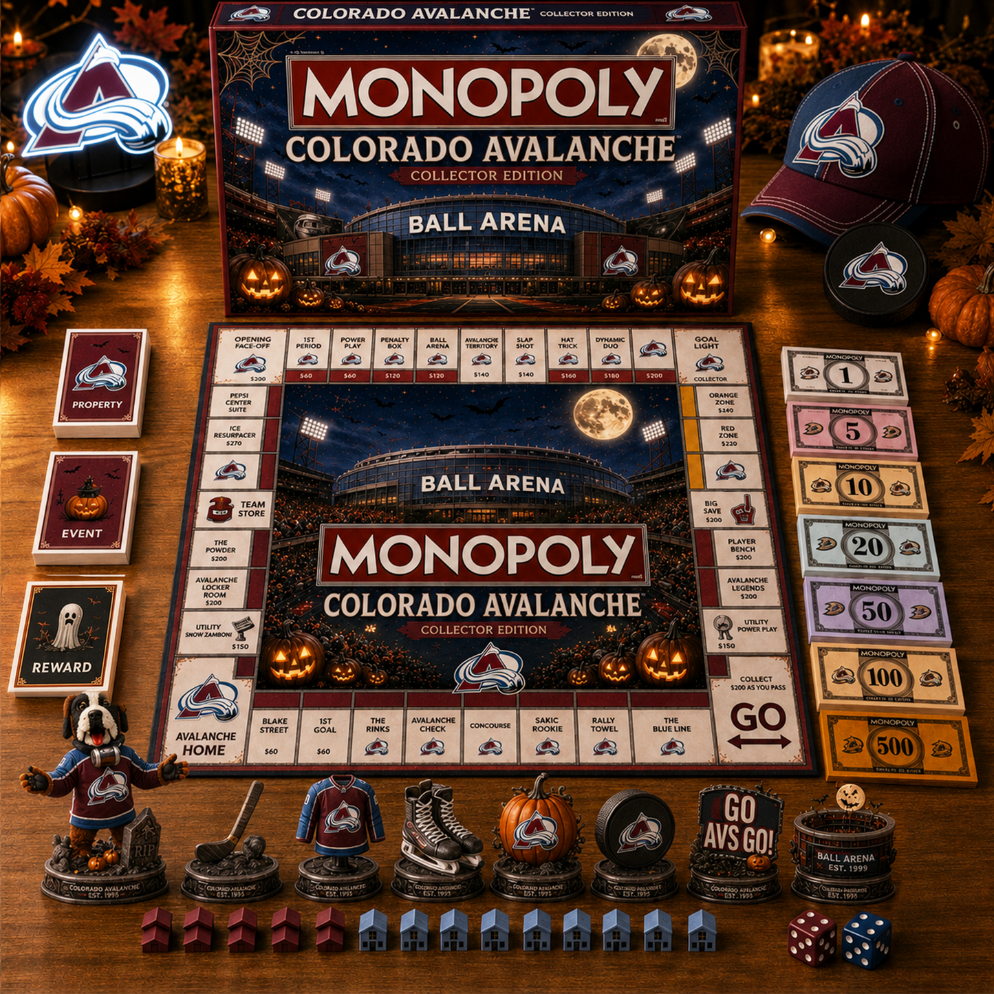 Premium NHL COL Halloween Stadium Monopoly Collector’s Edition Board Game V10