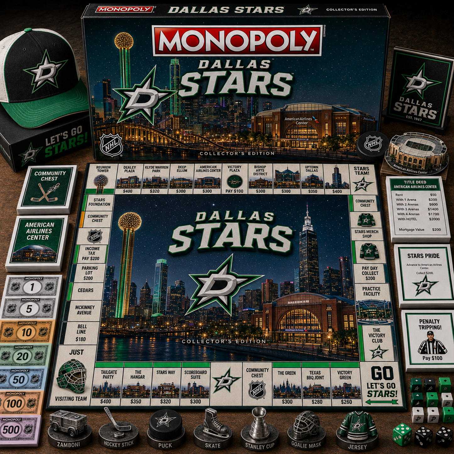 Premium NHL DAL Legacy Monopoly Collector Edition Board Game V2 NMD 150826 TTV