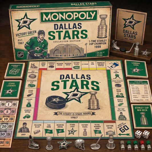 Premium NHL DAL Retro Heritage  Monopoly Collector’s Edition Board Game V7