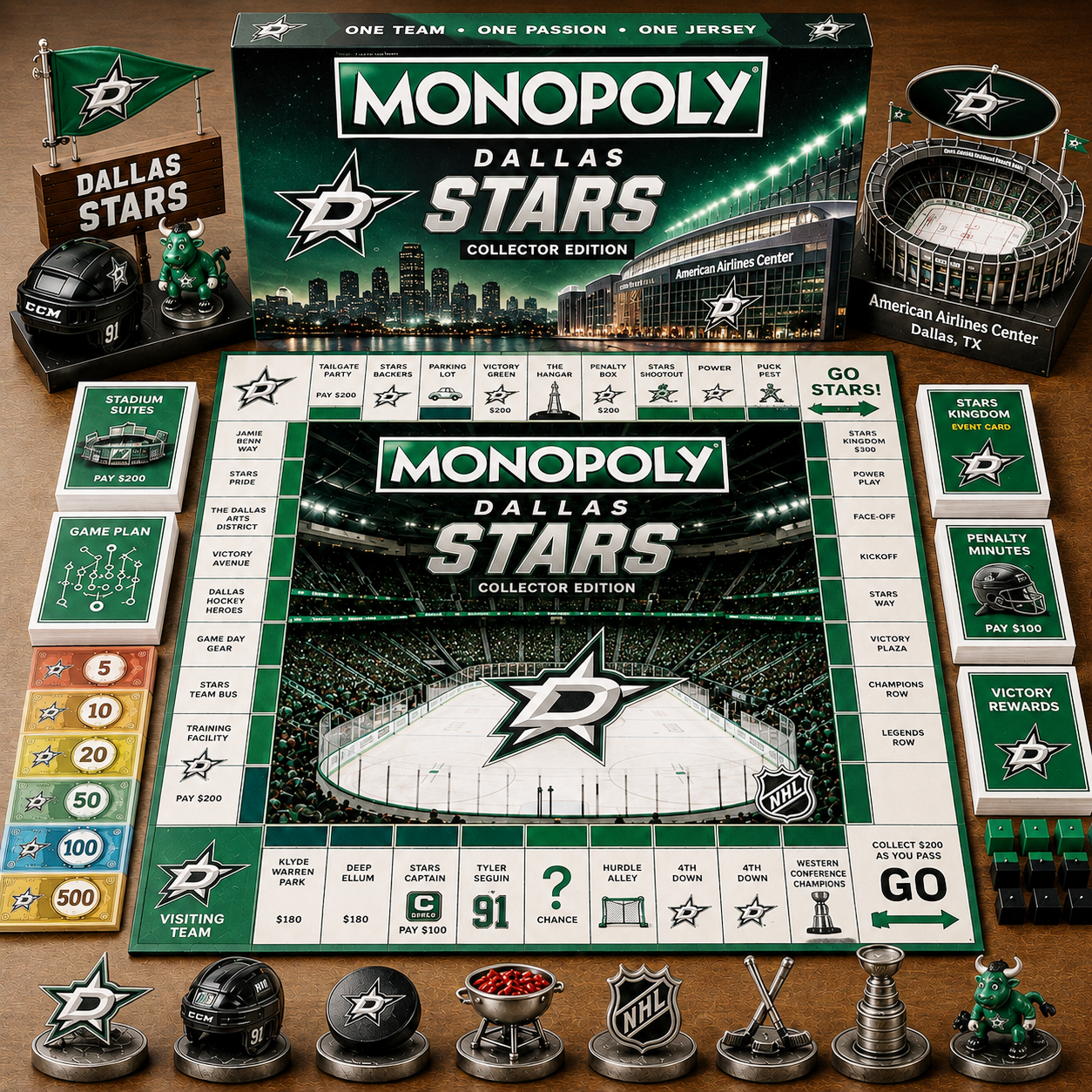 Premium NHL DS Game Night Monopoly Collector Edition Board Game V5