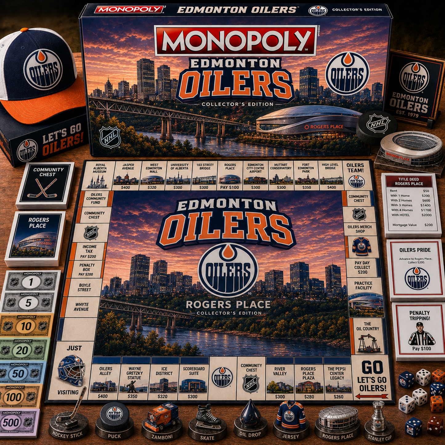 Premium NHL EDM Legacy Monopoly Collector Edition Board Game V2 NMD 150826 TTV