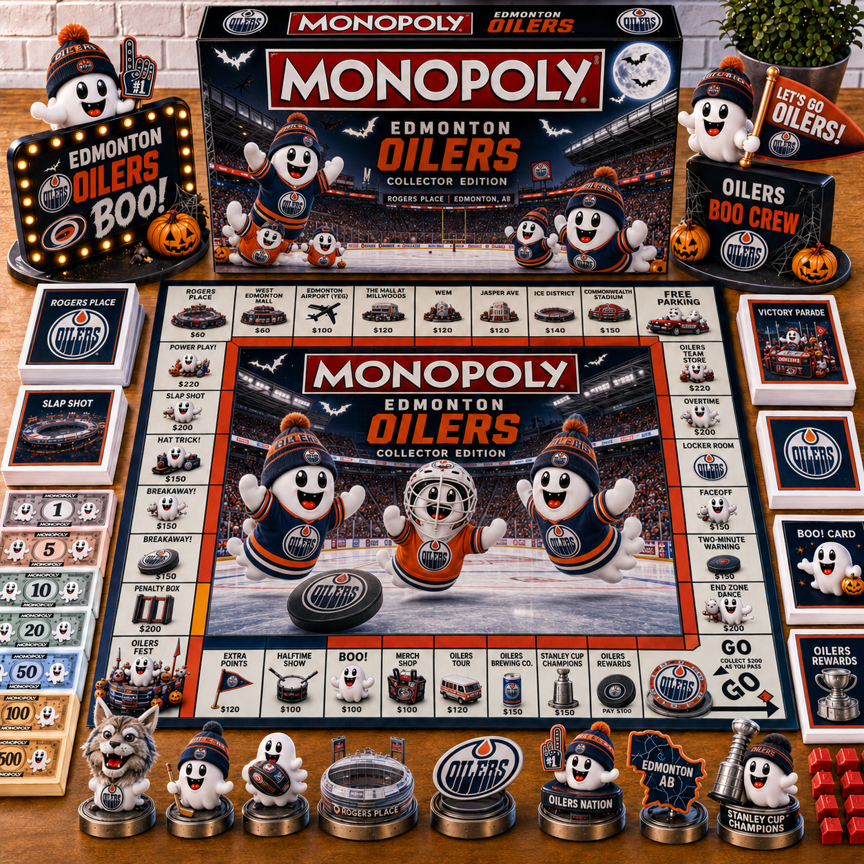 Premium NHL EO Halloween Ghost Monopoly Collector’s Edition Board Game V6