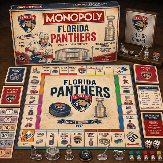 Premium NHL FLO Retro Heritage  Monopoly Collector’s Edition Board Game V7