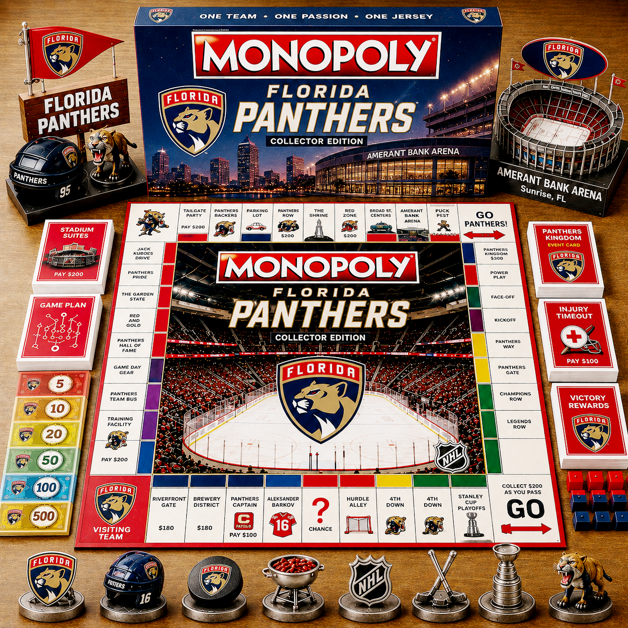 Premium NHL FP Game Night Monopoly Collector Edition Board Game V5