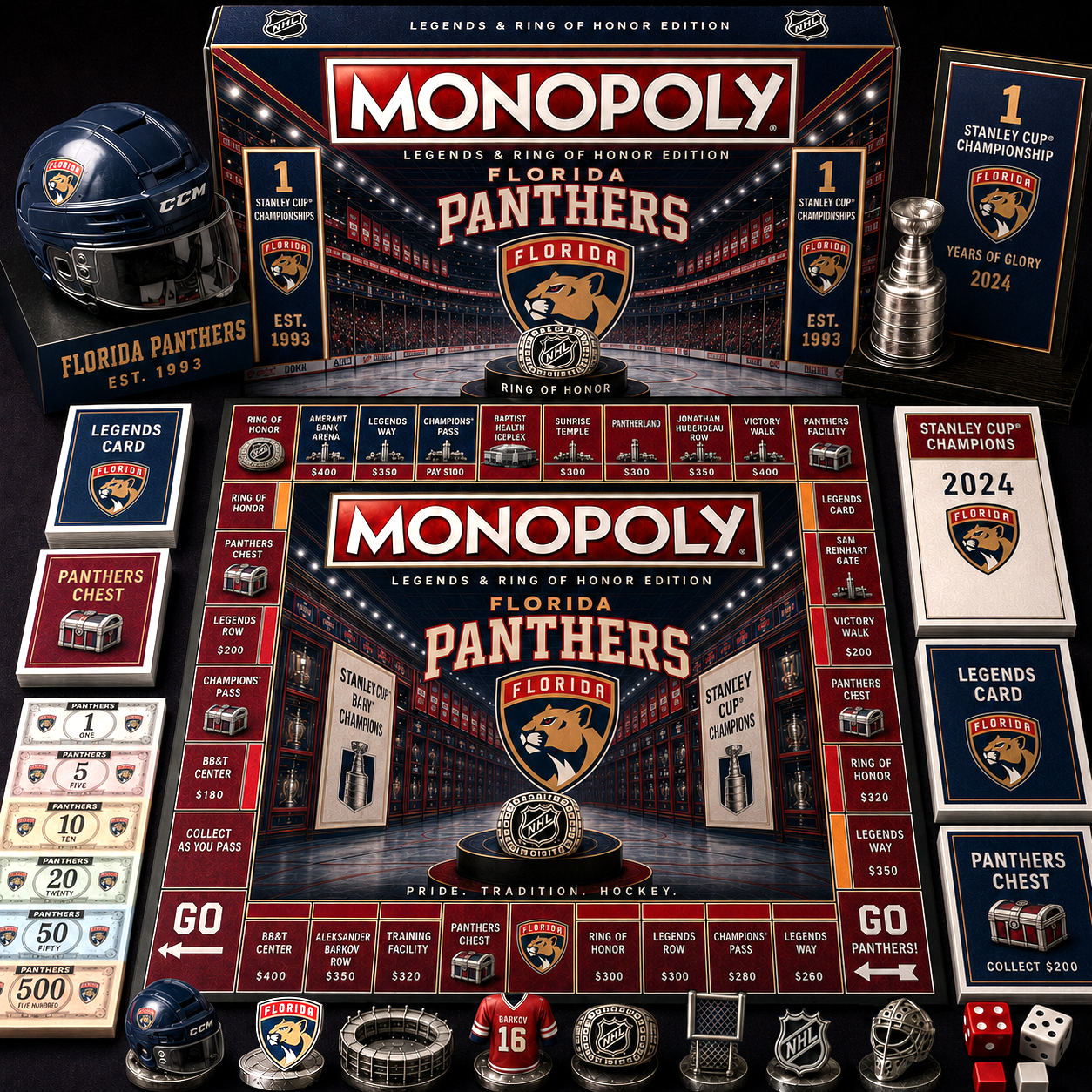 Premium NHL FP Legends & Ring Monopoly Collector’s Edition Board Game V9