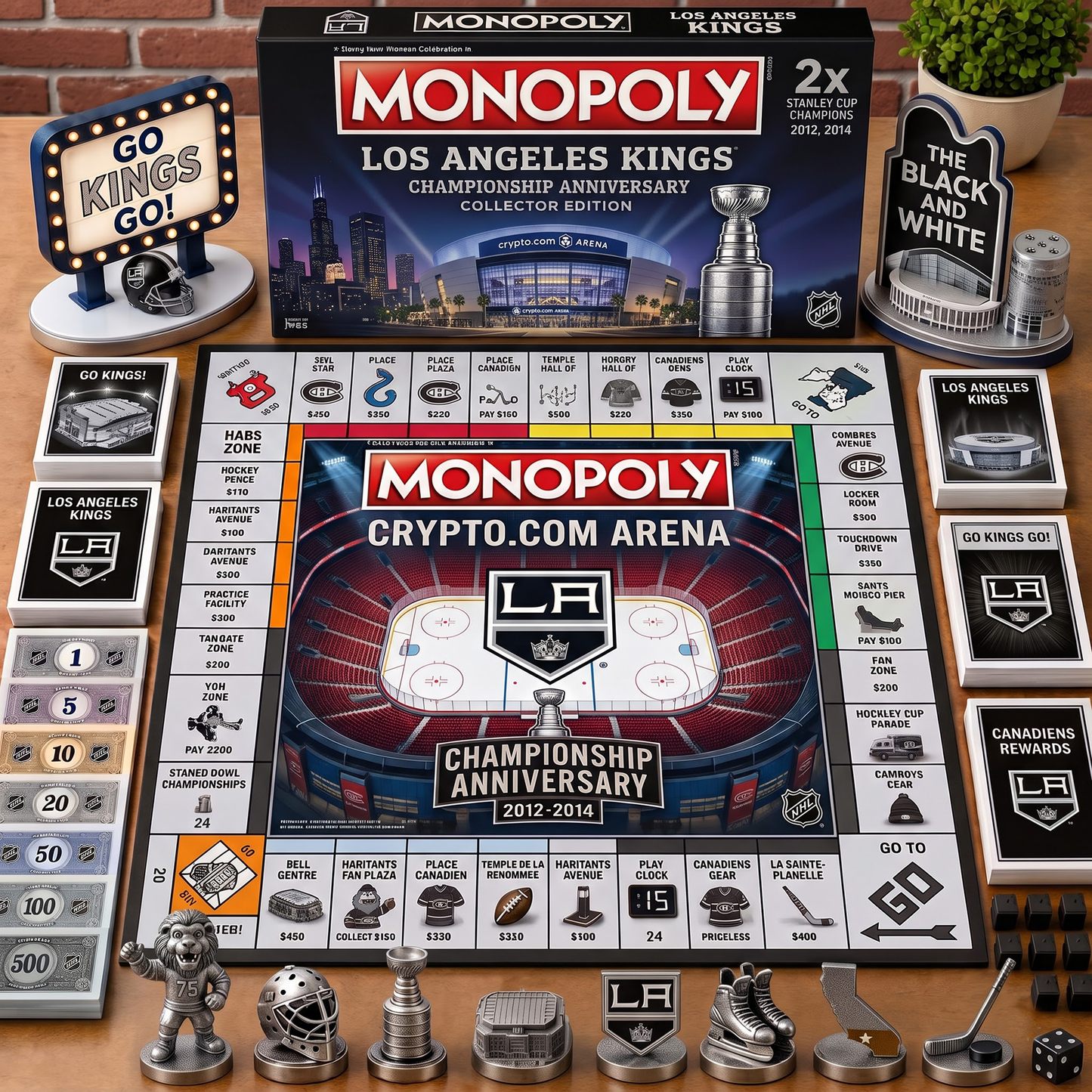 Premium NHL LAK Championship Anniversary  Monopoly Collector’s Edition Board Game V3