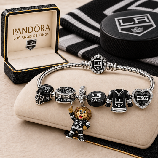 Premium NHL LAK Gold Charm Bracelet Set
