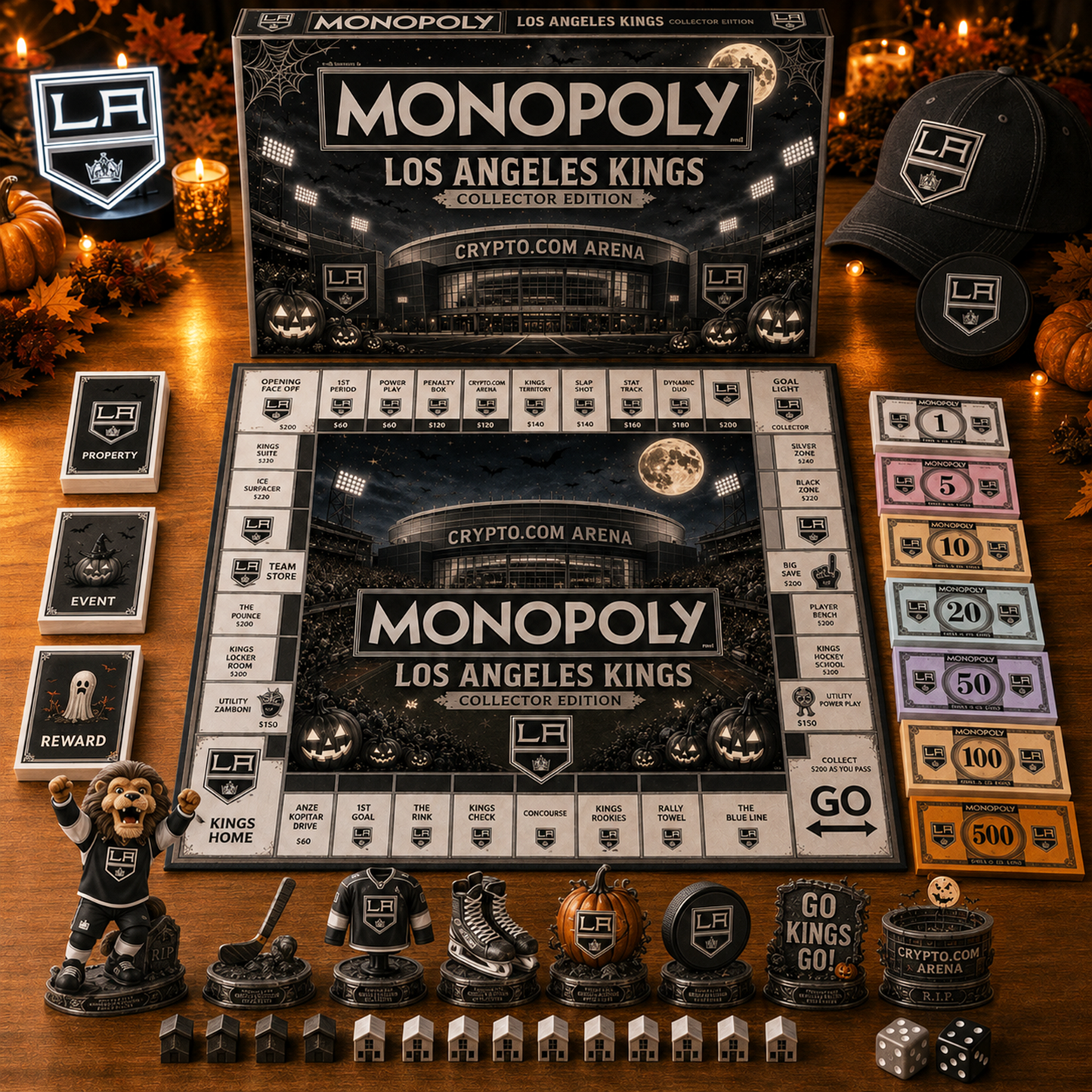 Premium NHL LAK Halloween Stadium Monopoly Collector’s Edition Board Game V10