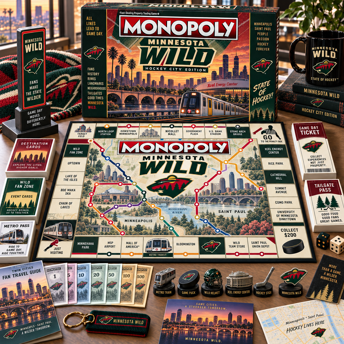Premium NHL MIN Metro Game Day Collector’s Edition Board Game V13
