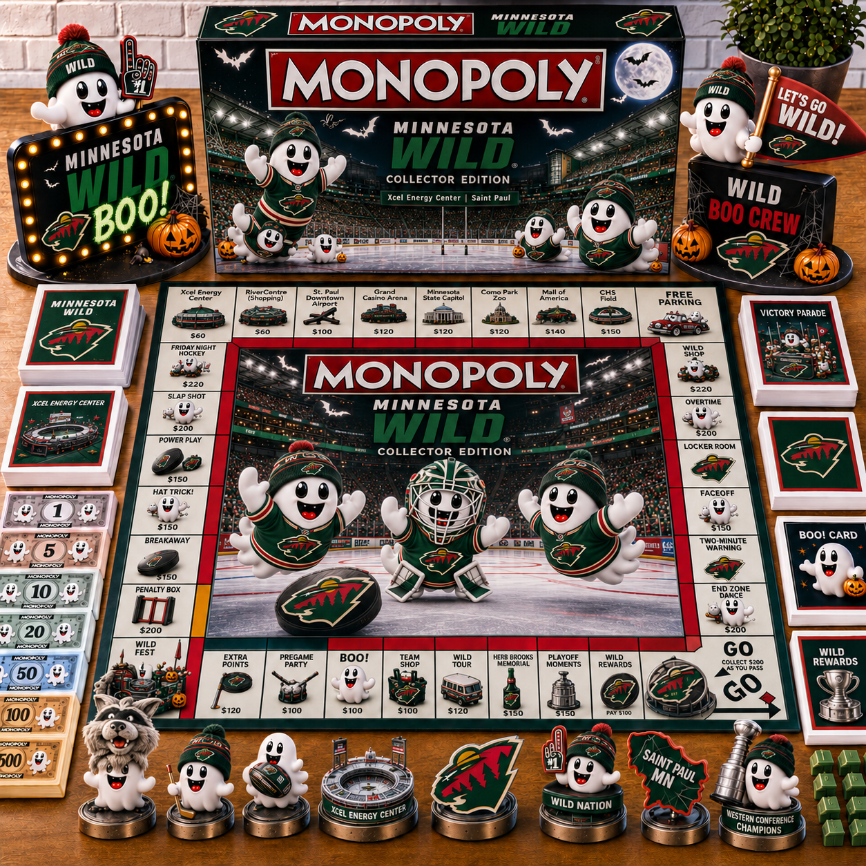 Premium NHL MW Halloween Ghost Monopoly Collector’s Edition Board Game V6