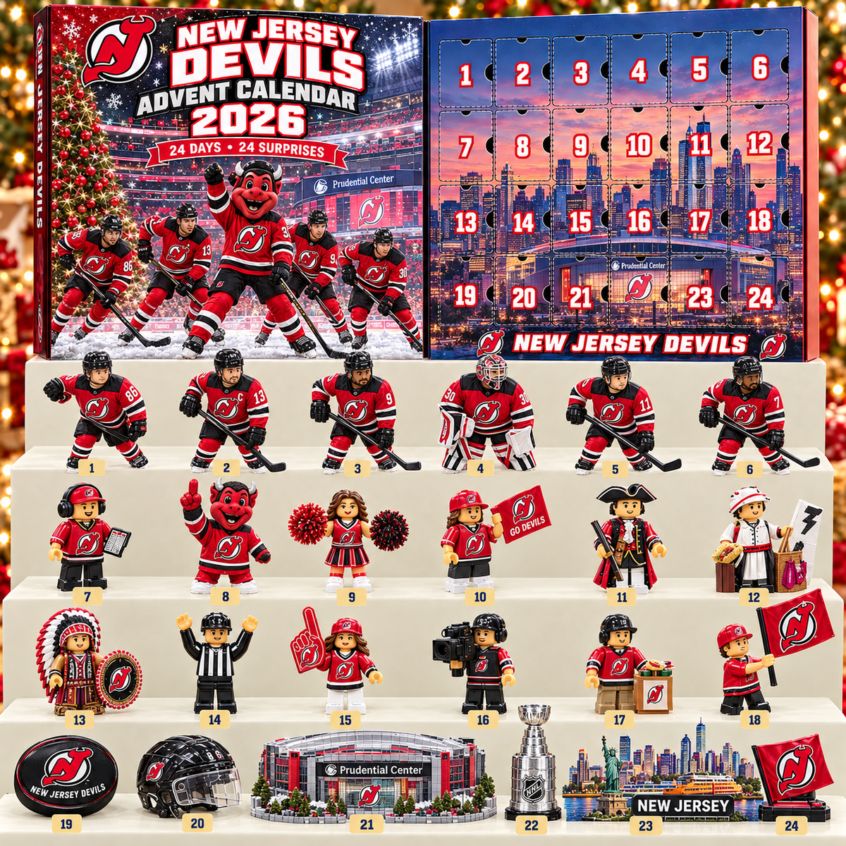 Premium NHL NJD 24-Piece Hockey Collectible Advent Calendar V2