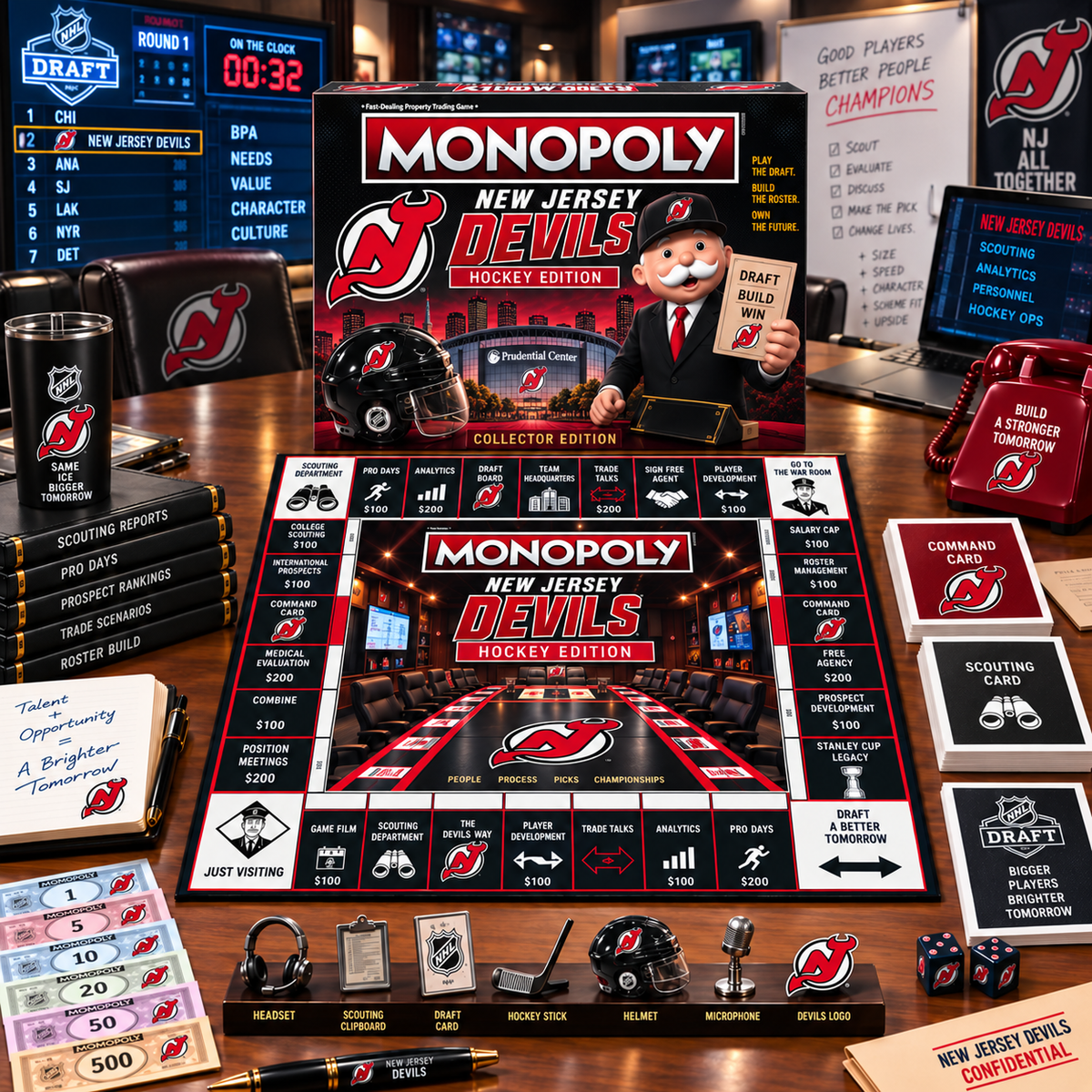 Premium NHL NJD War Room Collector’s Edition Board Game V14
