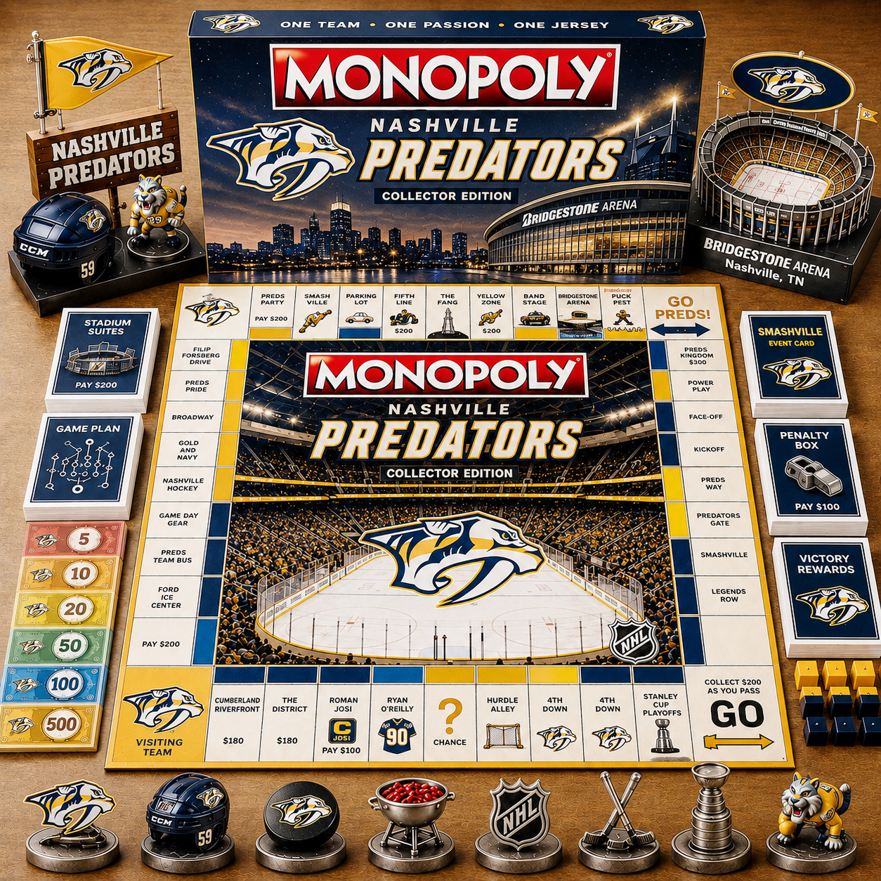 Premium NHL NP Game Night Monopoly Collector Edition Board Game V5