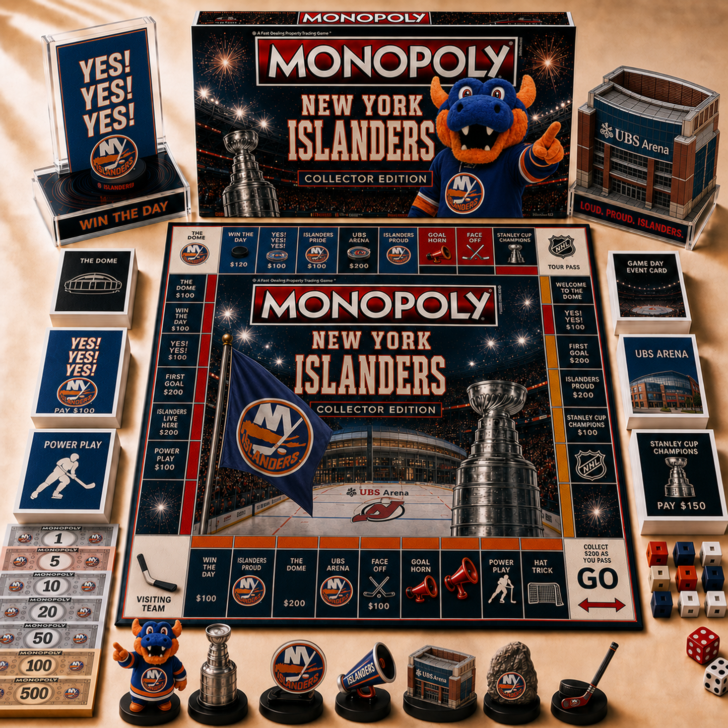 Premium NHL NYI Hall of Fame Monopoly Collector’s Edition Board Game V12