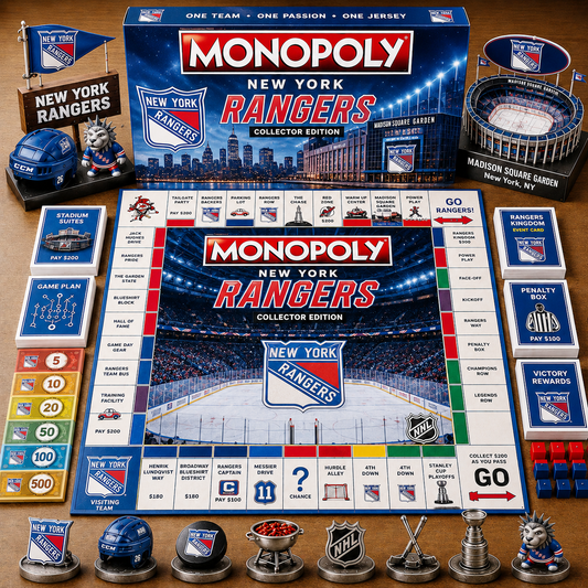 Premium NHL NYR Game Night Monopoly Collector Edition Board Game V5