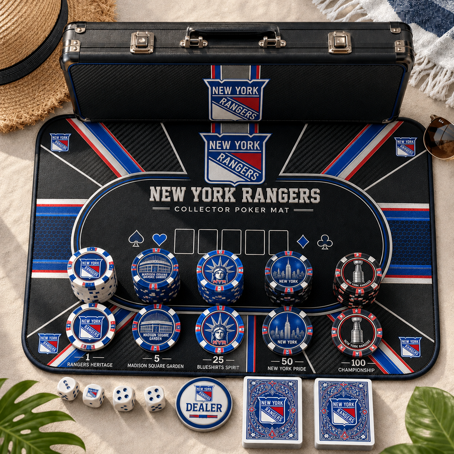 Premium NHL NYR Luxury Collector Poker Set