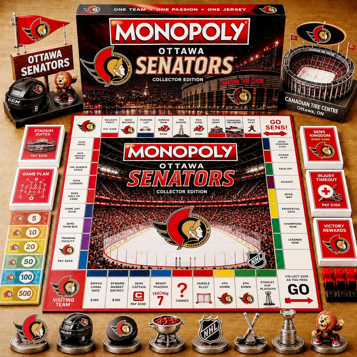 Premium NHL OS Game Night Monopoly Collector Edition Board Game V5