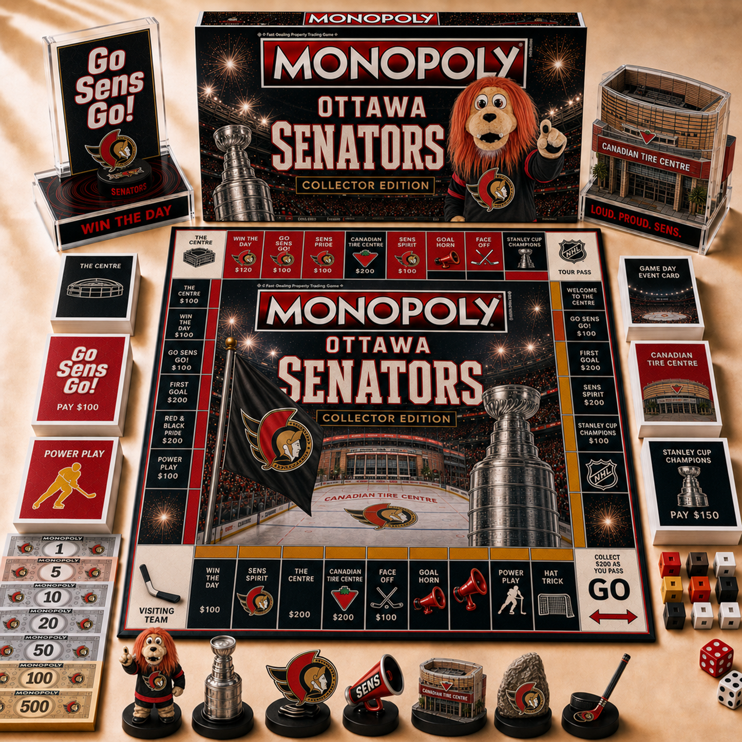 Premium NHL OTT Hall of Fame Monopoly Collector’s Edition Board Game V12