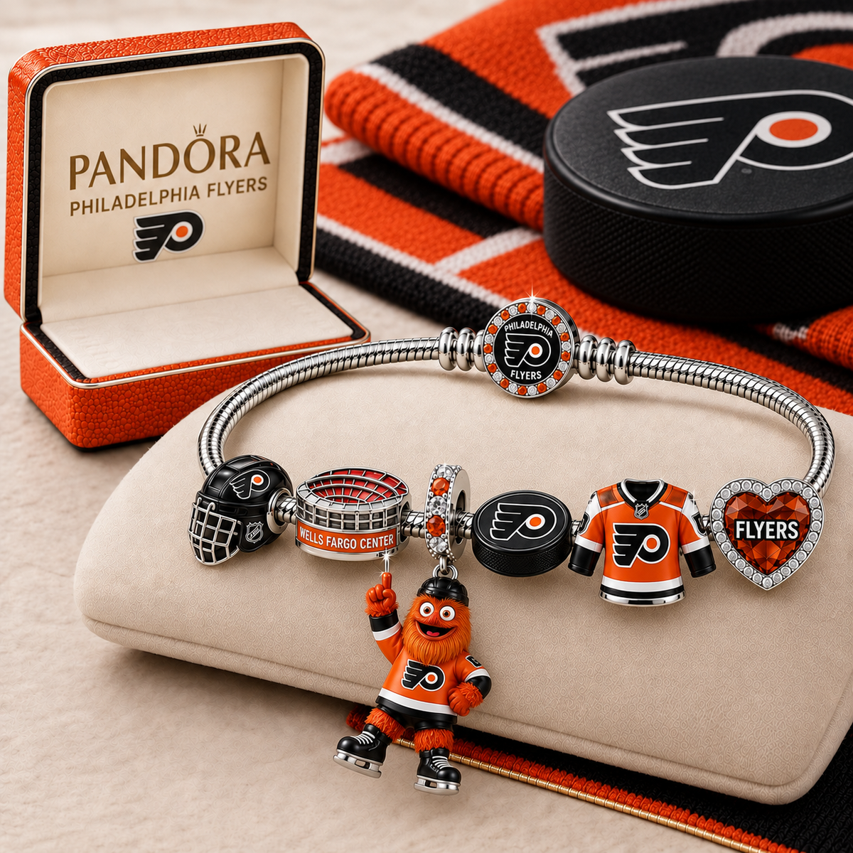 Premium NHL PF Gold Charm Bracelet Set