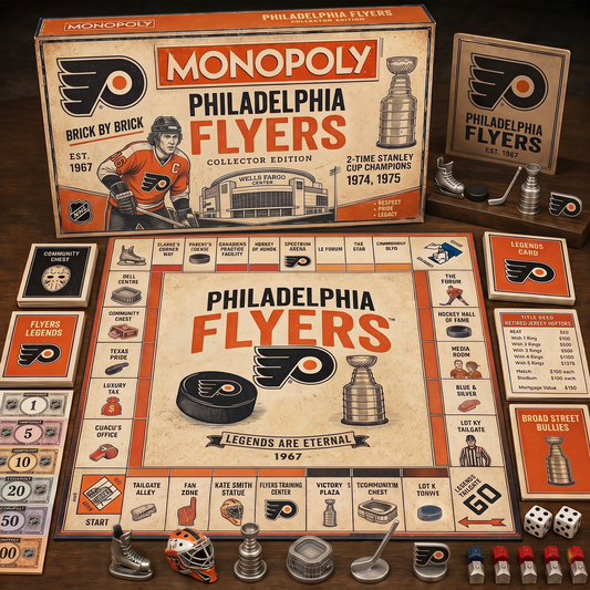 Premium NHL PHI Retro Heritage  Monopoly Collector’s Edition Board Game V7