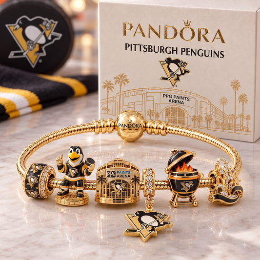 Premium NHL PIT Heritage Gold Charm Bracelet Set V3