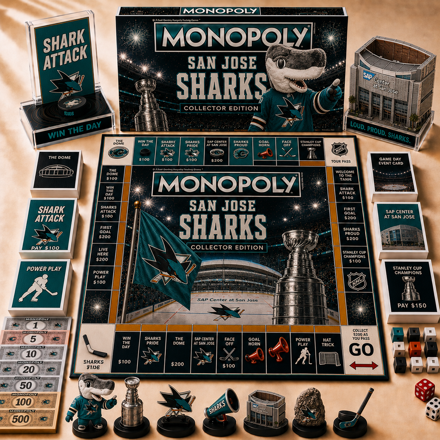 Premium NHL SAN Hall of Fame Monopoly Collector’s Edition Board Game V12