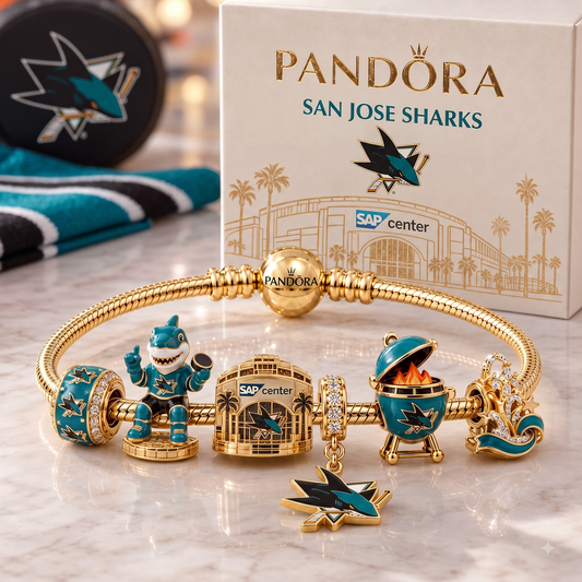 Premium NHL SAN Heritage Gold Charm Bracelet Set V3