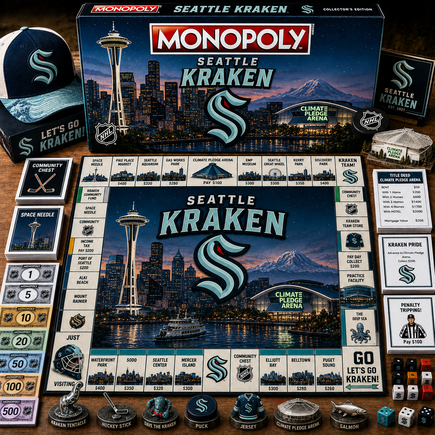 Premium NHL SEA Legacy Monopoly Collector Edition Board Game V2 NMD 150826 TTV