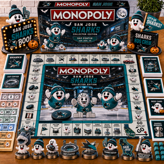 Premium NHL SJS Halloween Ghost Monopoly Collector’s Edition Board Game V6