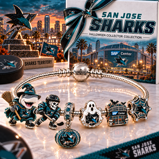 Premium NHL SJS Halloween Gold Charm Bracelet Set V4